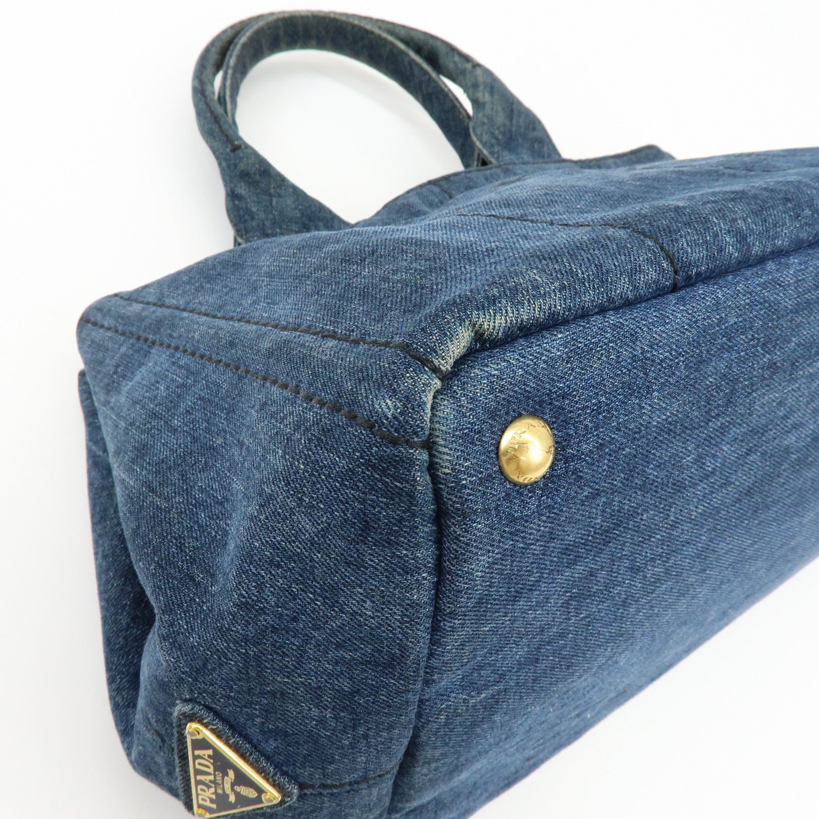 Prada Canapa Handbag - Blue, Denim