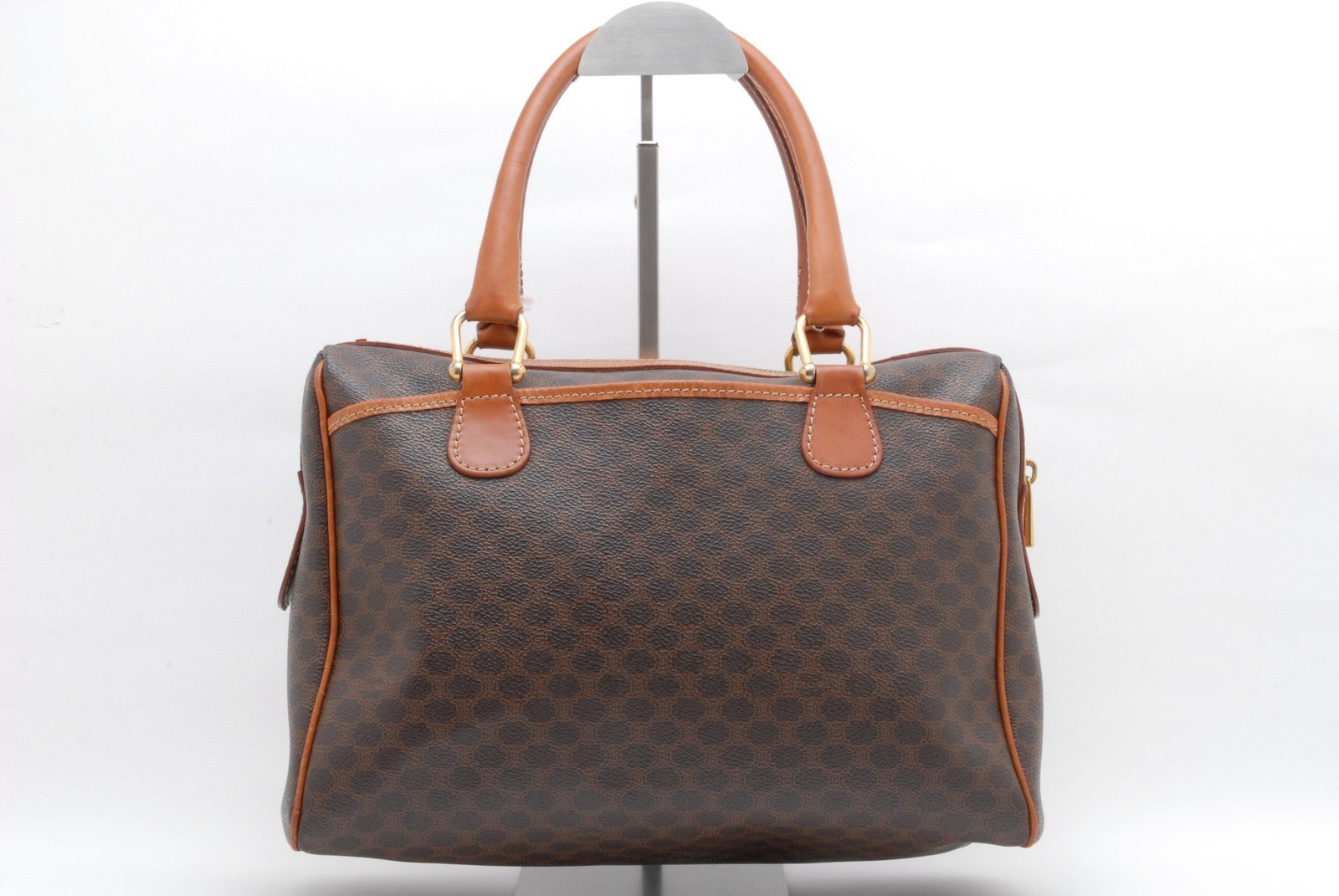Celine Macadam Boston Hand Bag - Brown, PVC Leather