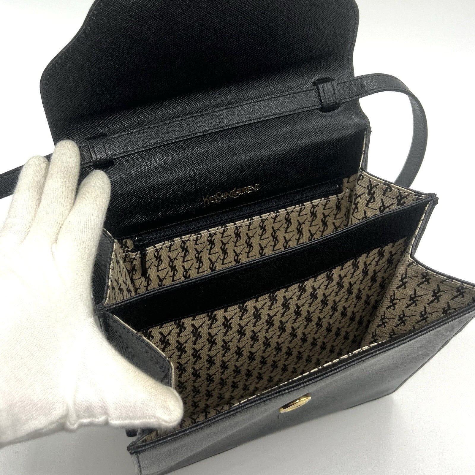 Saint Laurent YSL Shoulder Bag - Black, Leather 