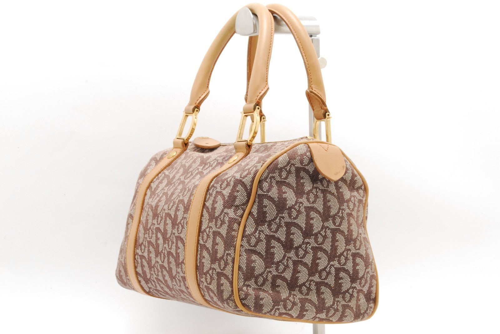 Christian Dior Trotter Mini Boston Handbag - Beige, Canvas
