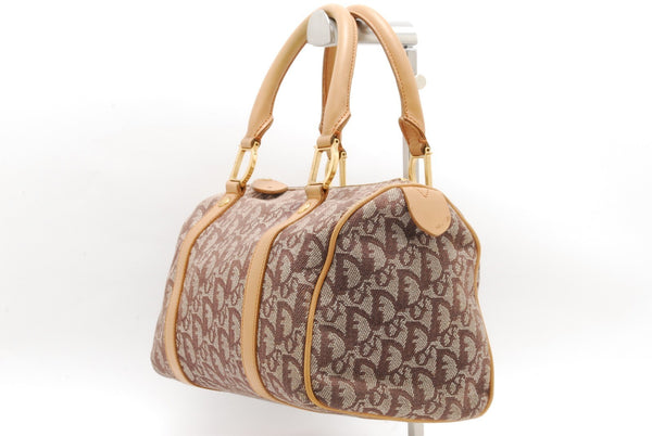 Christian Dior Trotter Mini Boston Handbag - Beige, Canvas 