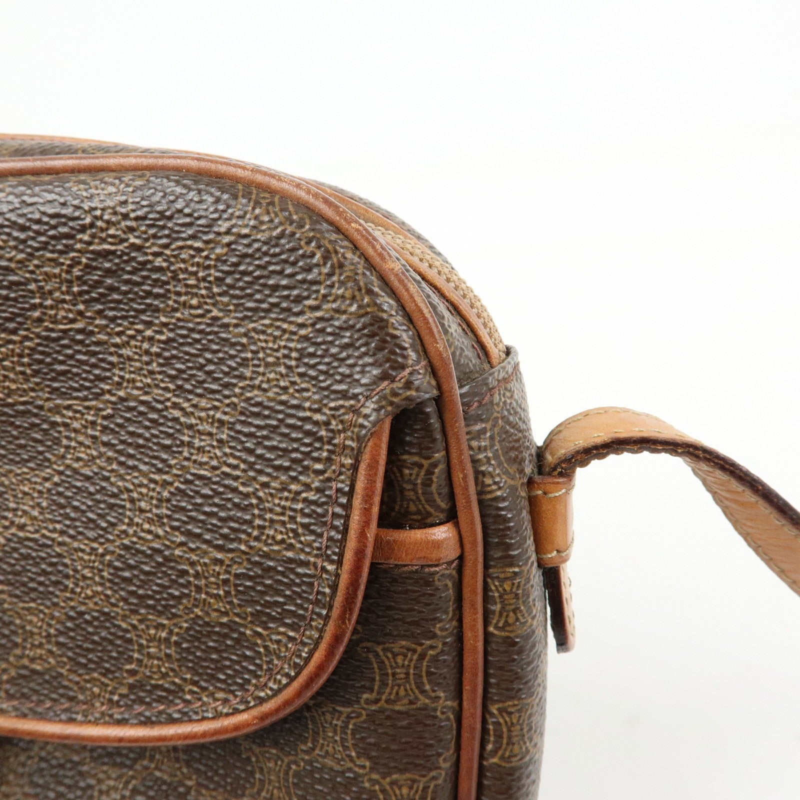 Celine Macadam Shoulder Bag - Brown, PVC Coating Canvas, Leather