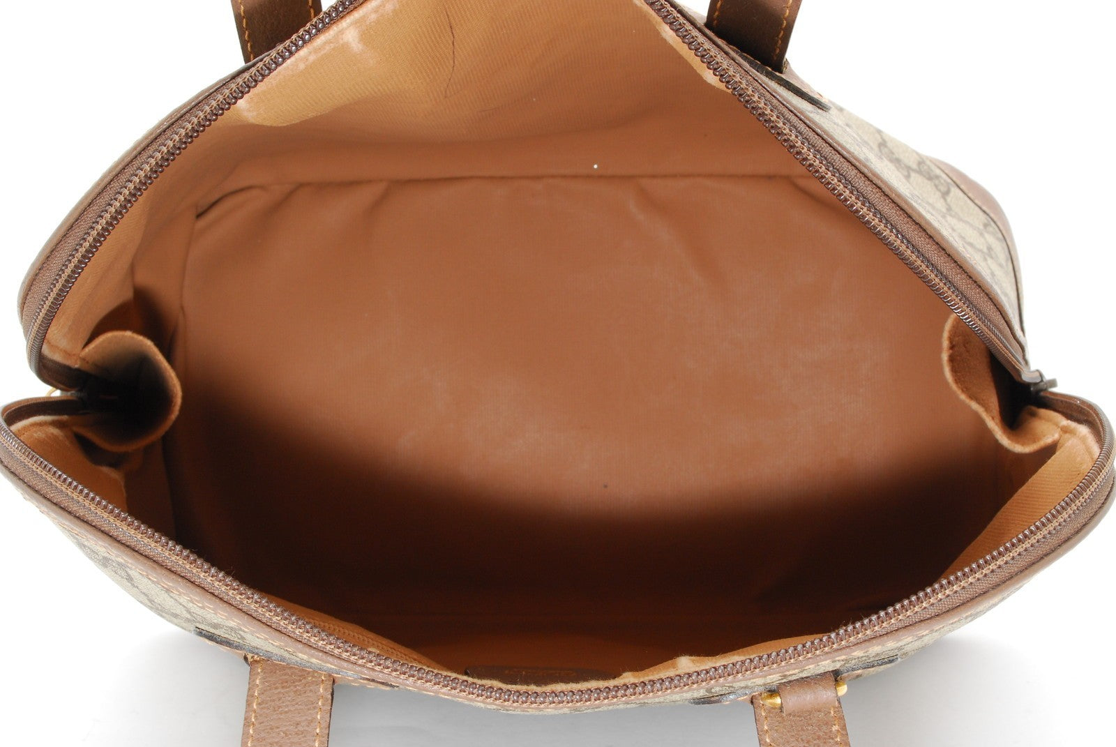 Gucci GG Supreme Hand Tote Bag - Beige Brown, PVC Leather