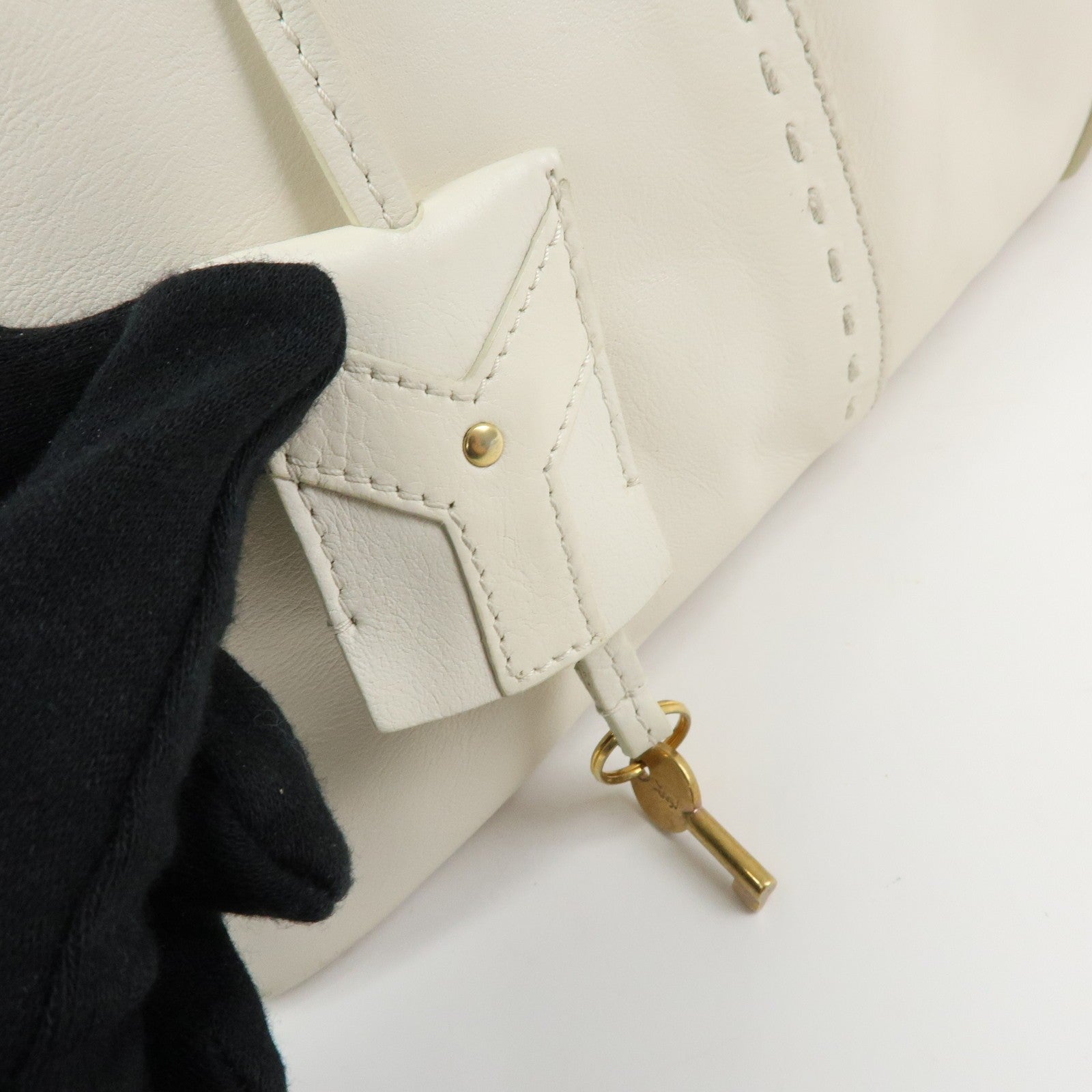 Saint Laurent Muse Y Line Hand Bag - Ivory, Leather