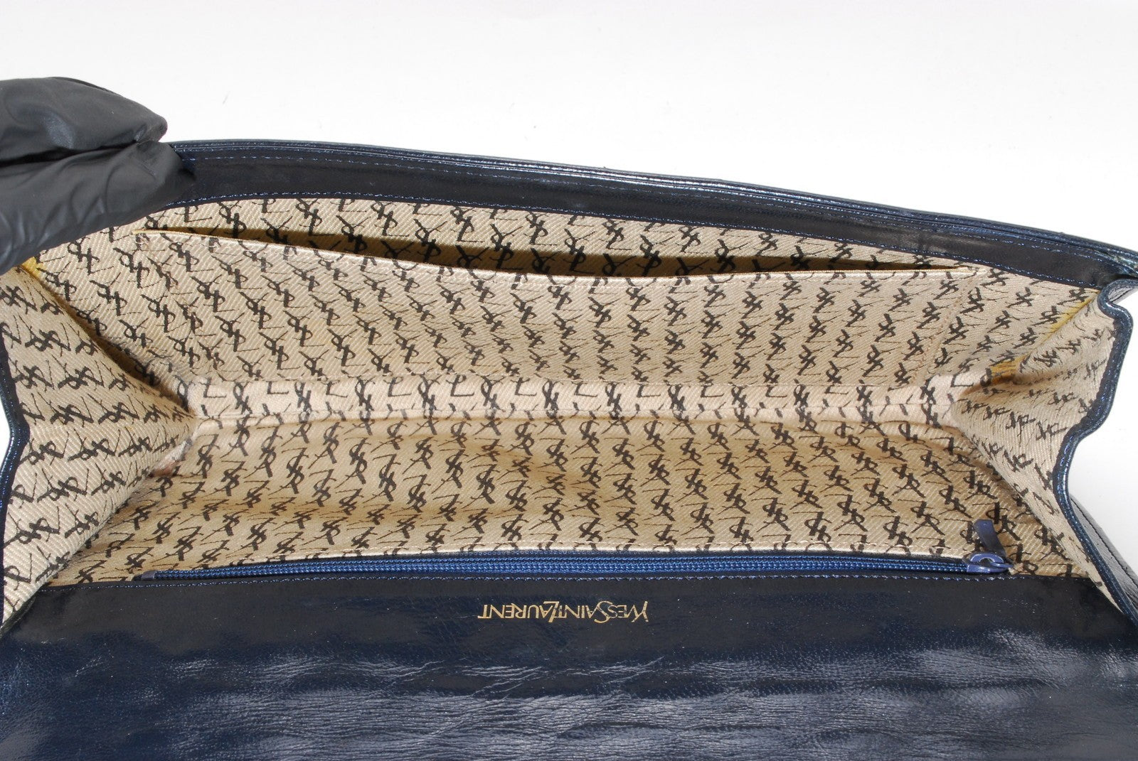 Saint Laurent Yves Clutch Bag - Navy, Leather