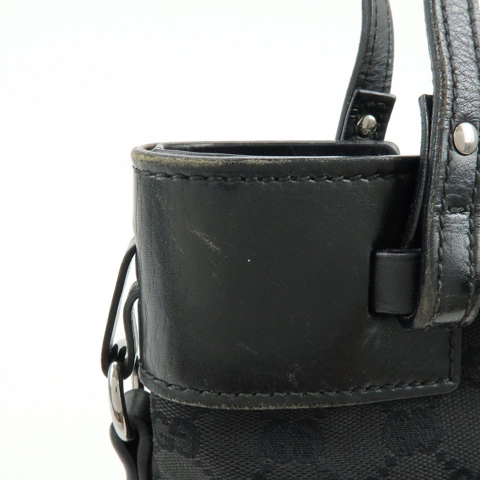 Gucci Tote Bag - Black, Canvas Leather 