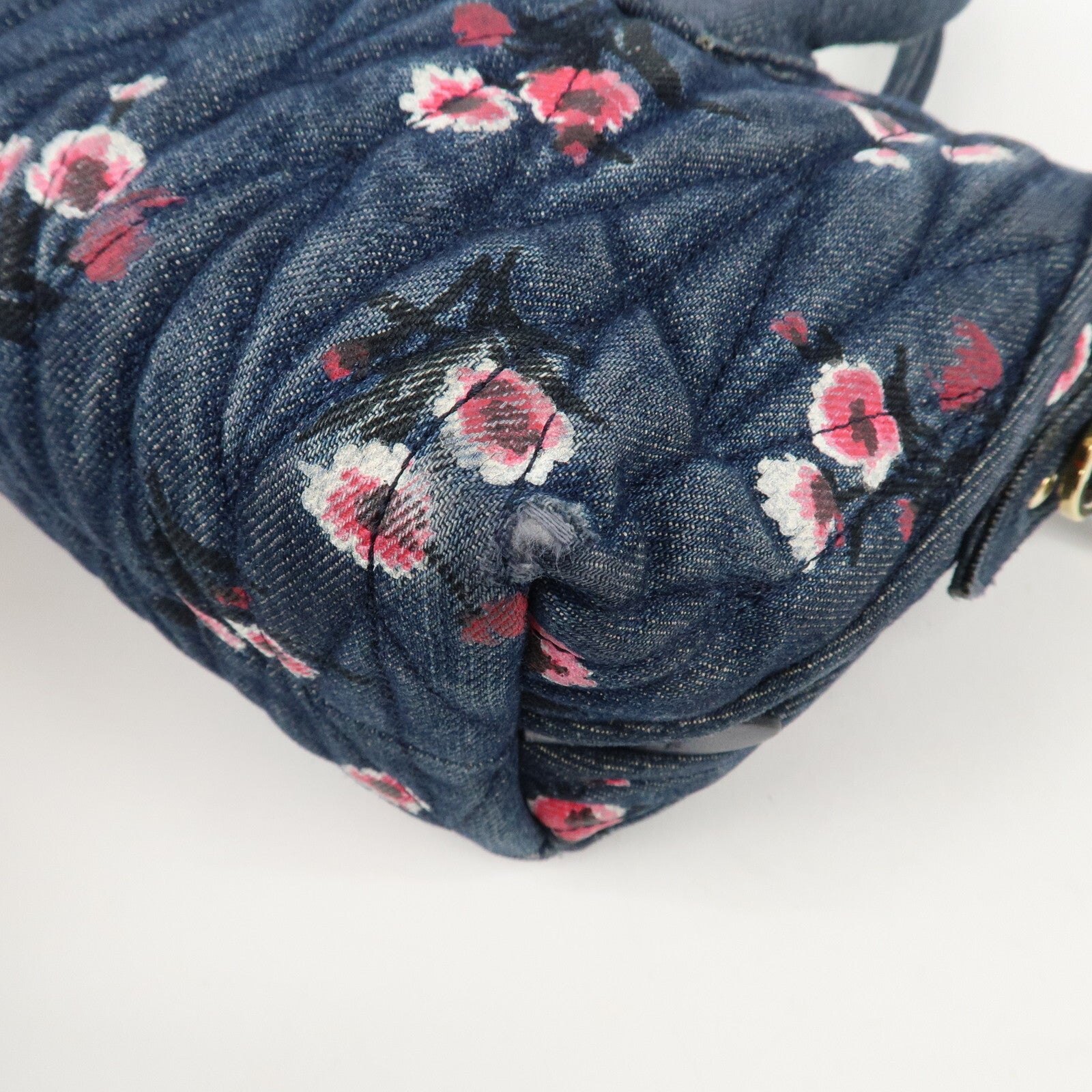 Miu Miu Matelasse Denim Leather 2Way Bag - Blue, Denim, Leather 
