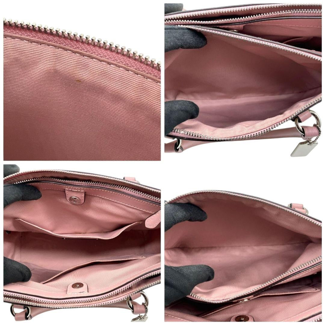 Coach Signature 2way Crossbody Handbag - Pink Beige, PVC