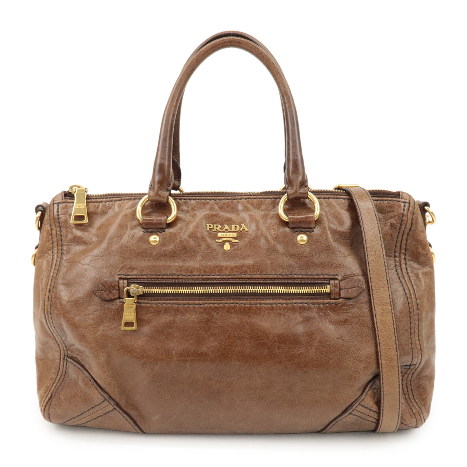 Prada 2way Bag - Brown, Leather