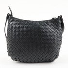 Bottega Veneta Intrecciato Leather Shoulder Black Bag