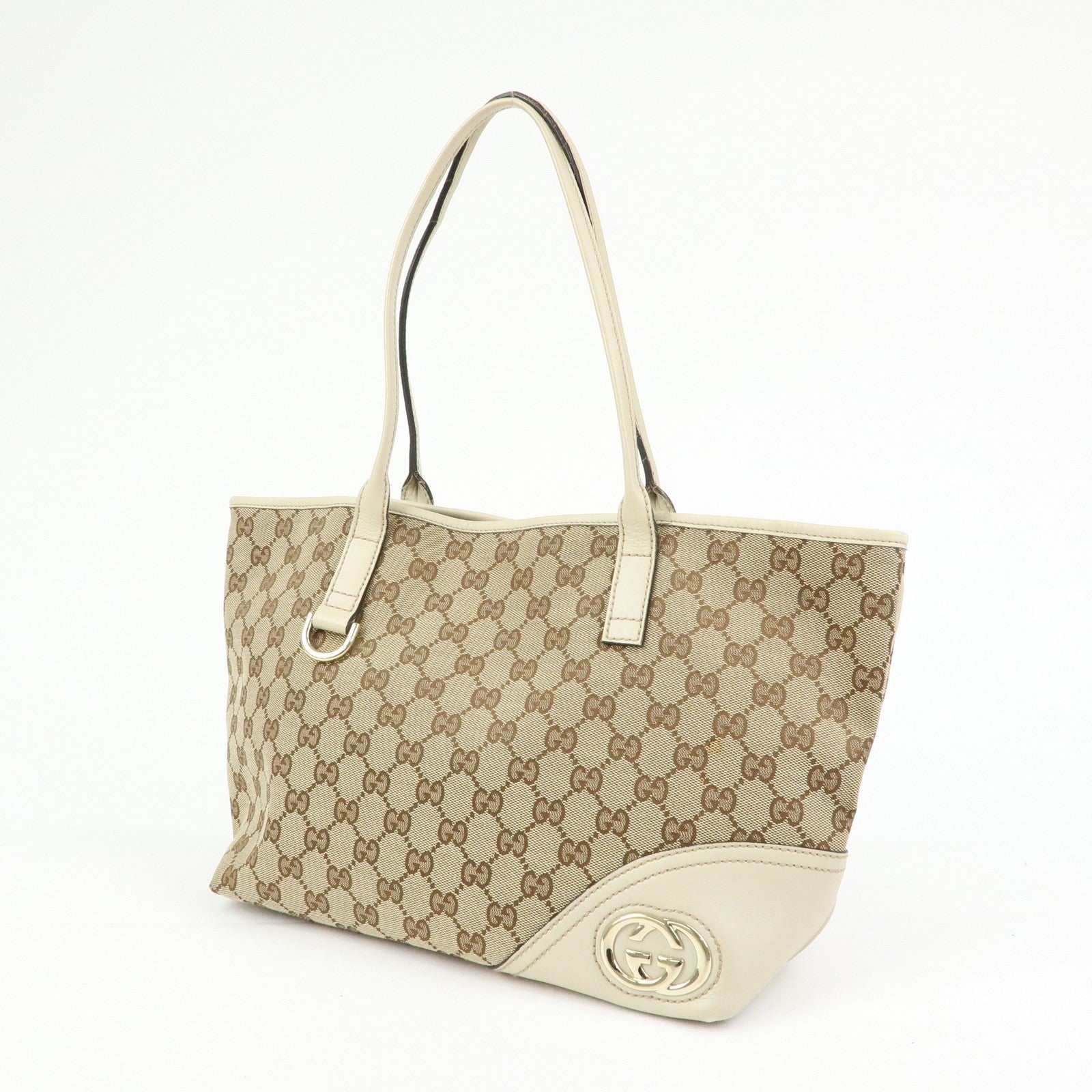 Gucci Interlocking G Tote Bag - Beige, Canvas and Leather