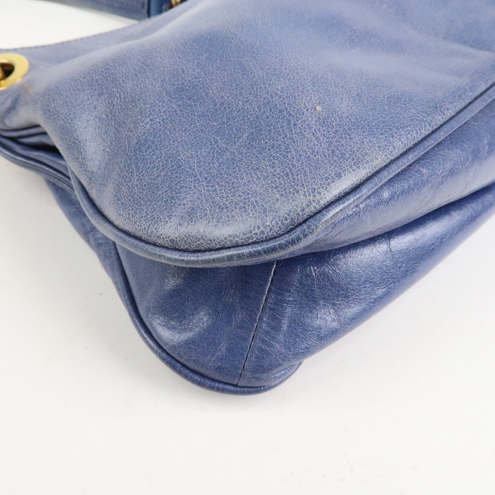 Prada Light Blue Leather Hand Bag