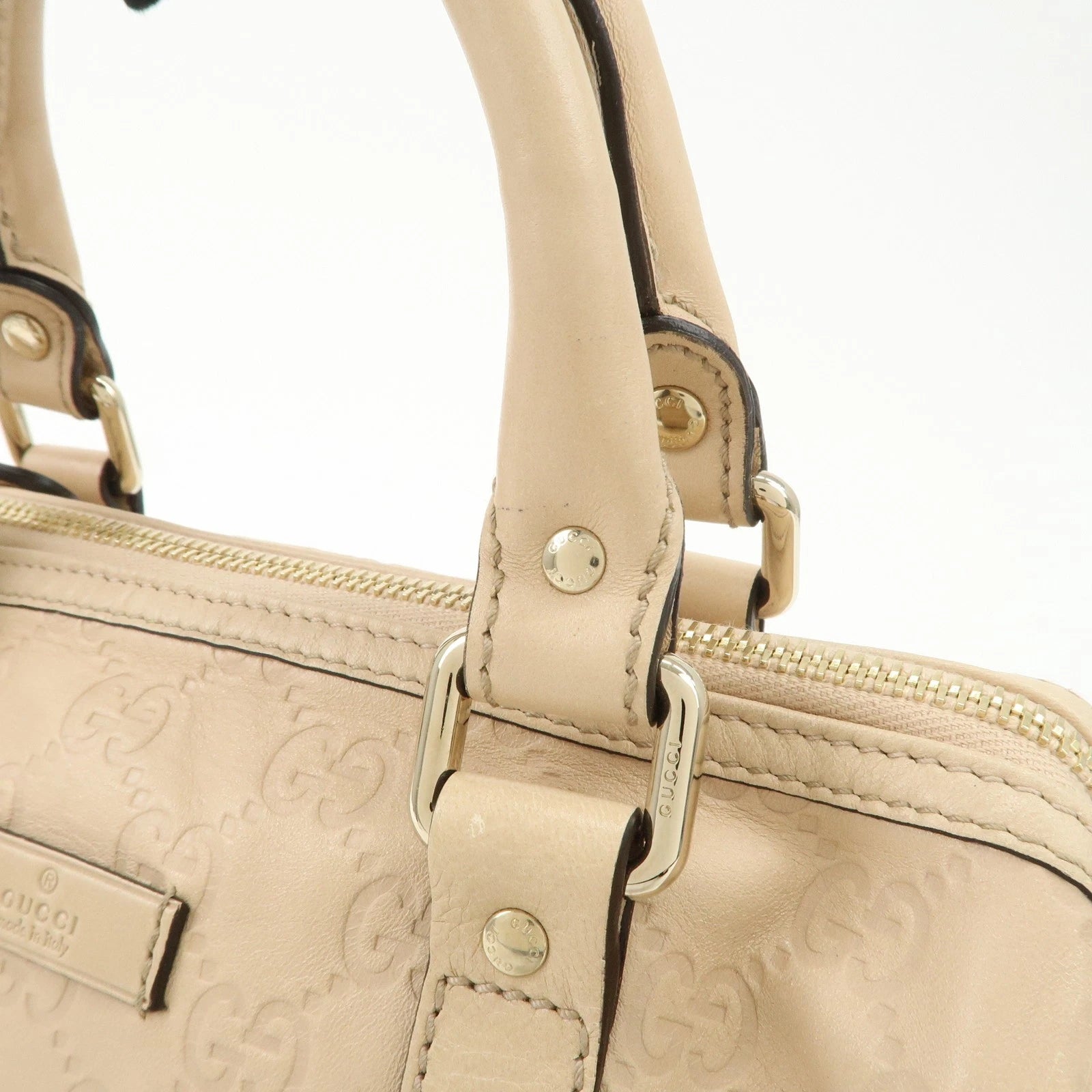 Gucci Mini Boston Bag - Pink Beige, Guccissima Leather