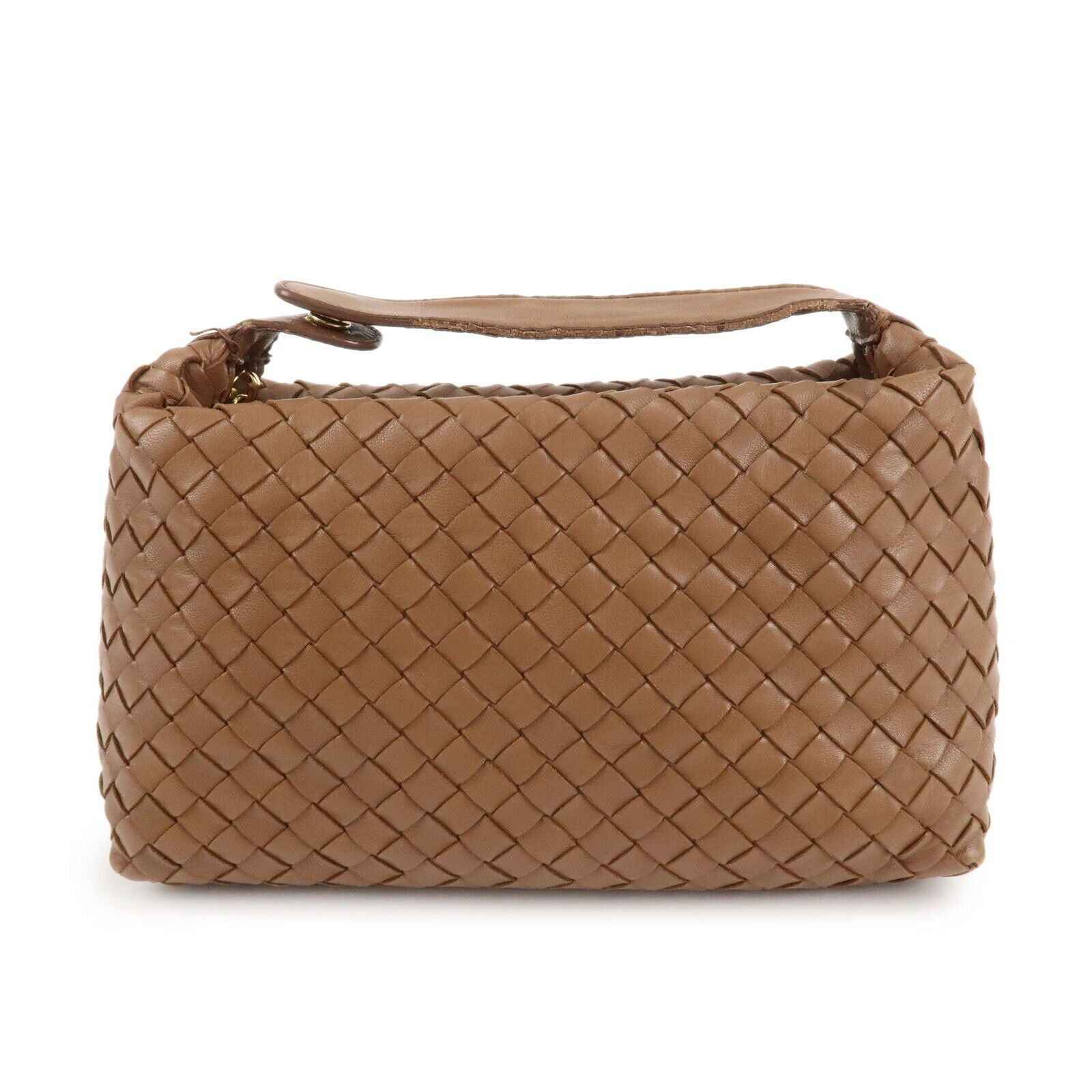 Bottega Veneta Intrecciato Leather Gold Hand Bag