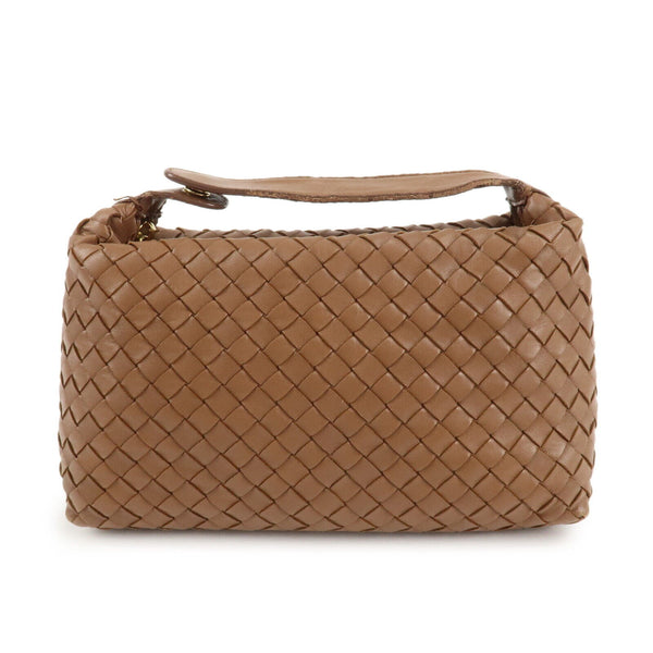 Bottega Veneta Intrecciato Leather Gold Hand Bag