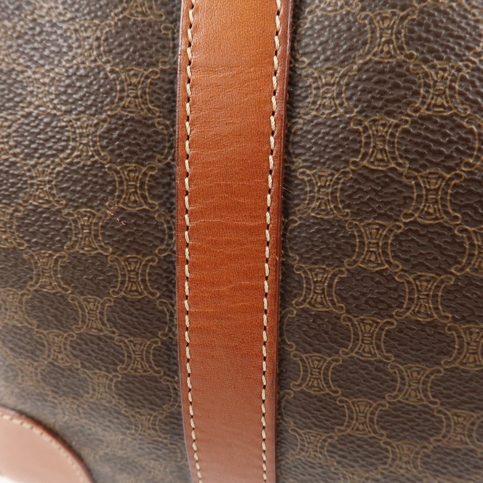 Celine Macadam PVC Leather Boston Bag - Brown