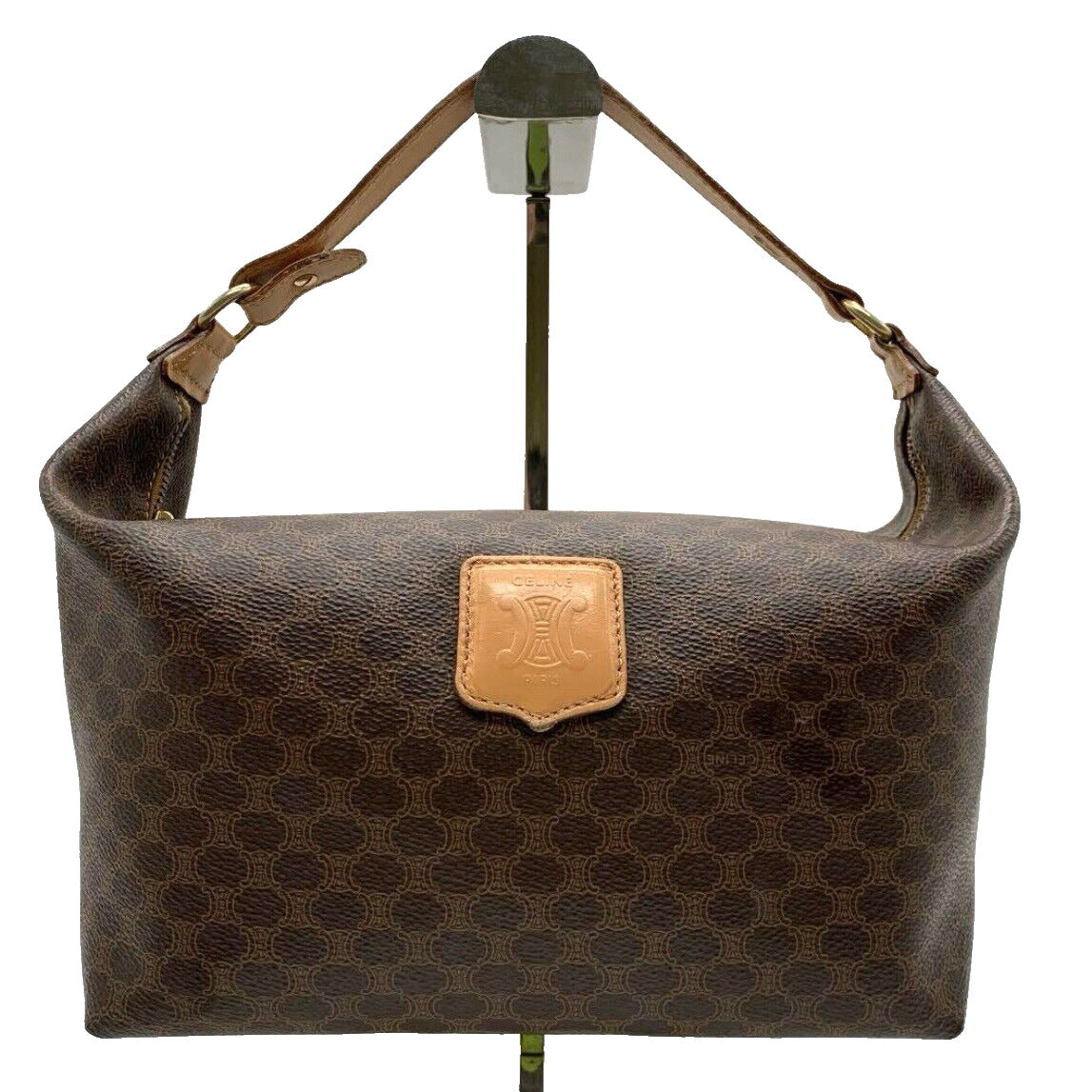 CELINE Macadam Accessory Pouch Triomphe Handbag PVC Leather