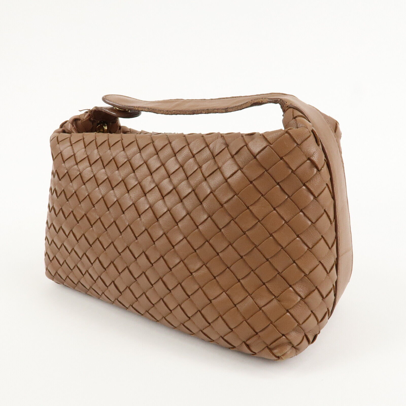 Bottega Veneta Intrecciato Leather Gold Hand Bag