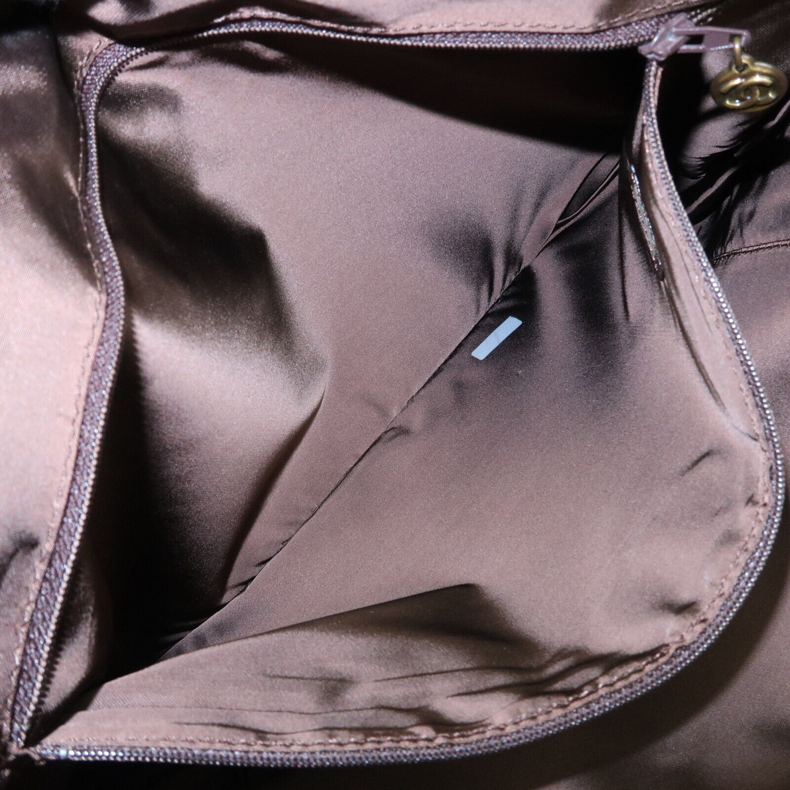 Chanel Logo Suede Tote Shoulder Bag - Brown