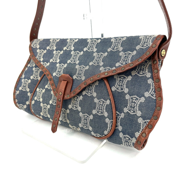 CELINE Shoulder Bag Denim Paris Macadam