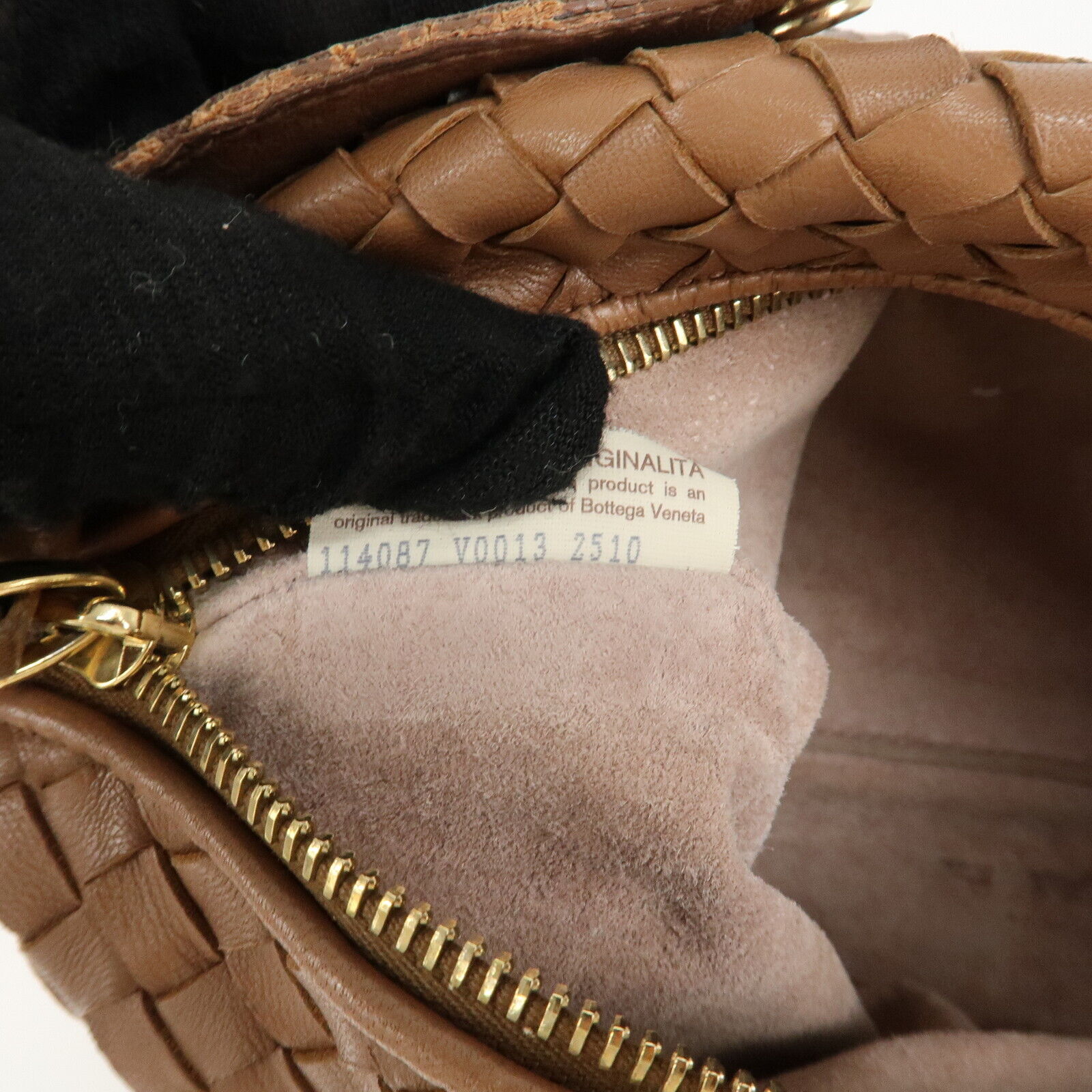 Bottega Veneta Intrecciato Leather Gold Hand Bag