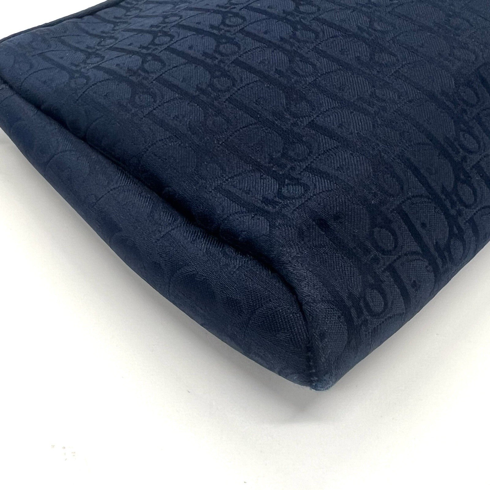 Christian Dior Trotter Clutch Bag Navy Canvas