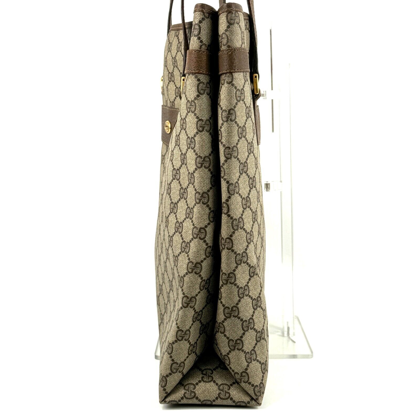 Gucci Vintage Shoulder Tote Bag - Brown PVC