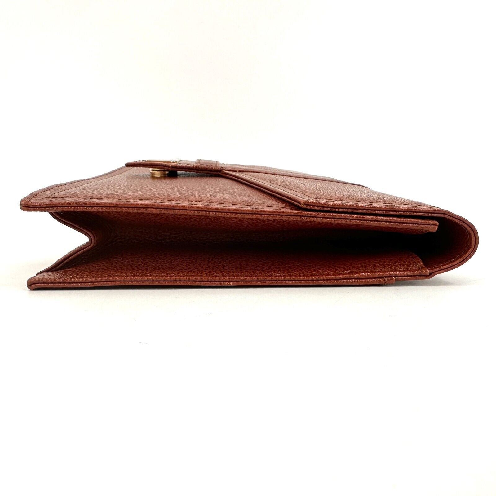 YSL Brown Clutch Bag Leather