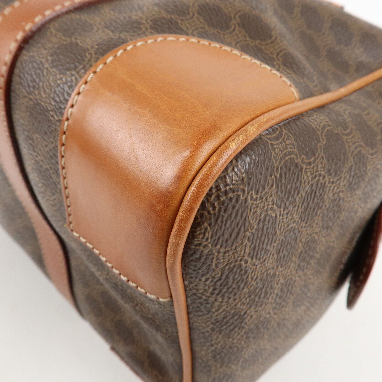 Celine Macadam PVC Leather Boston Bag - Brown