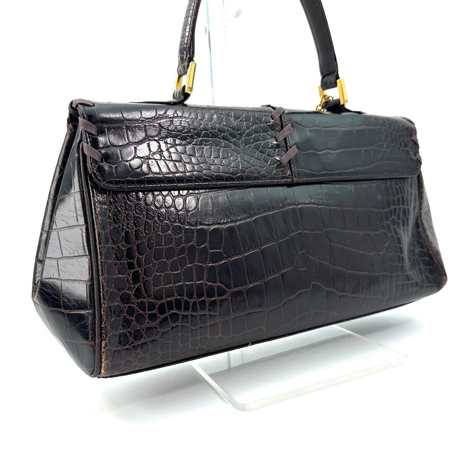 Yves Saint Laurent YSL Vintage Black Leather Toto Handbag