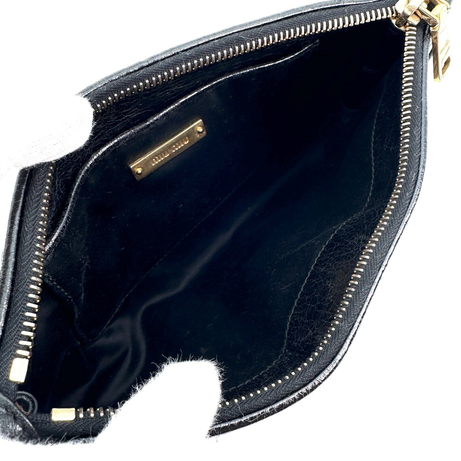 Miu Miu Quilted Clutch Bag Leather Pouch Matelasse