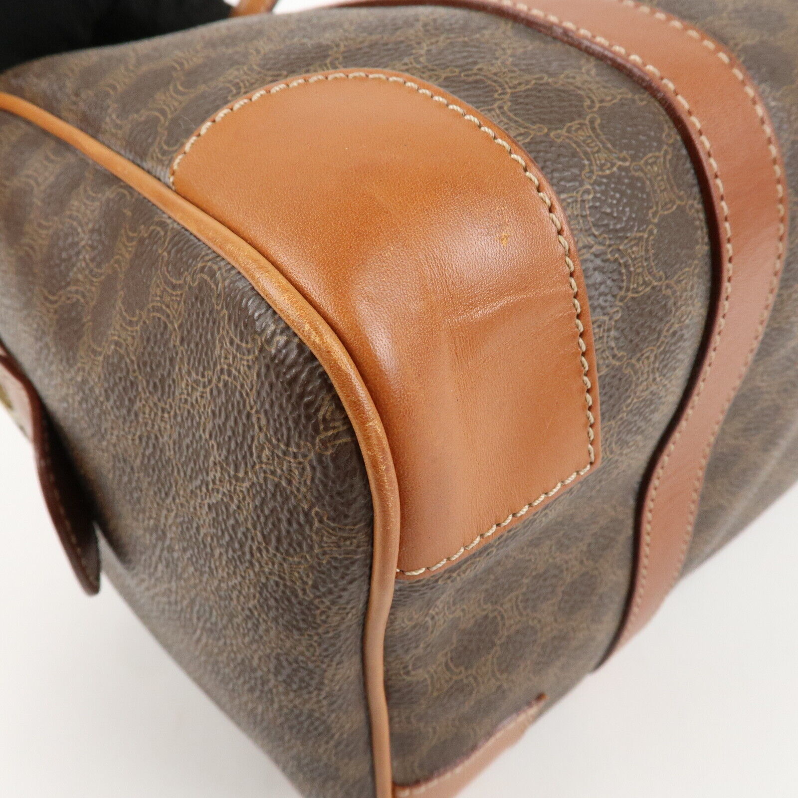 Celine Macadam PVC Leather Boston Bag - Brown