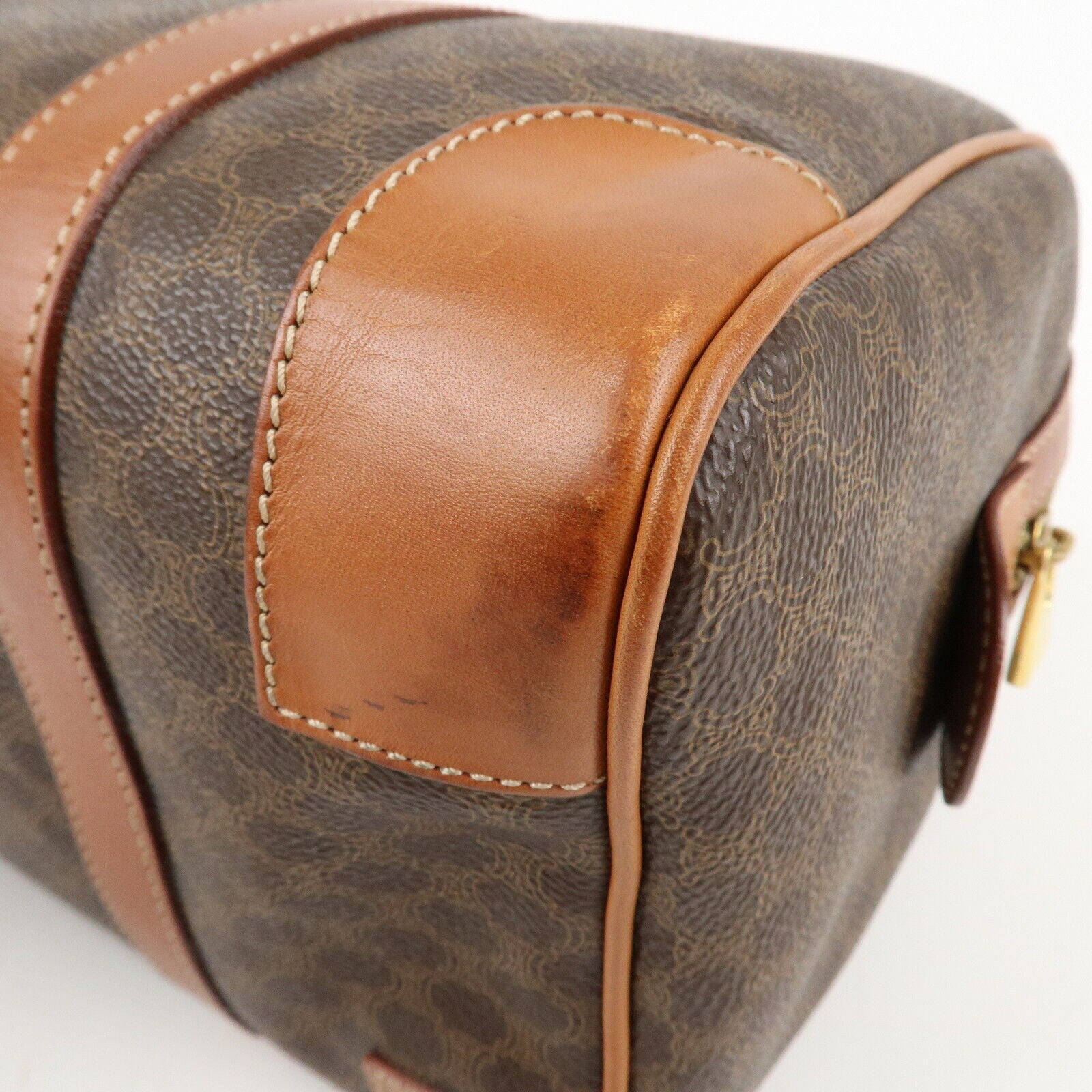 Celine Macadam PVC Leather Boston Bag - Brown
