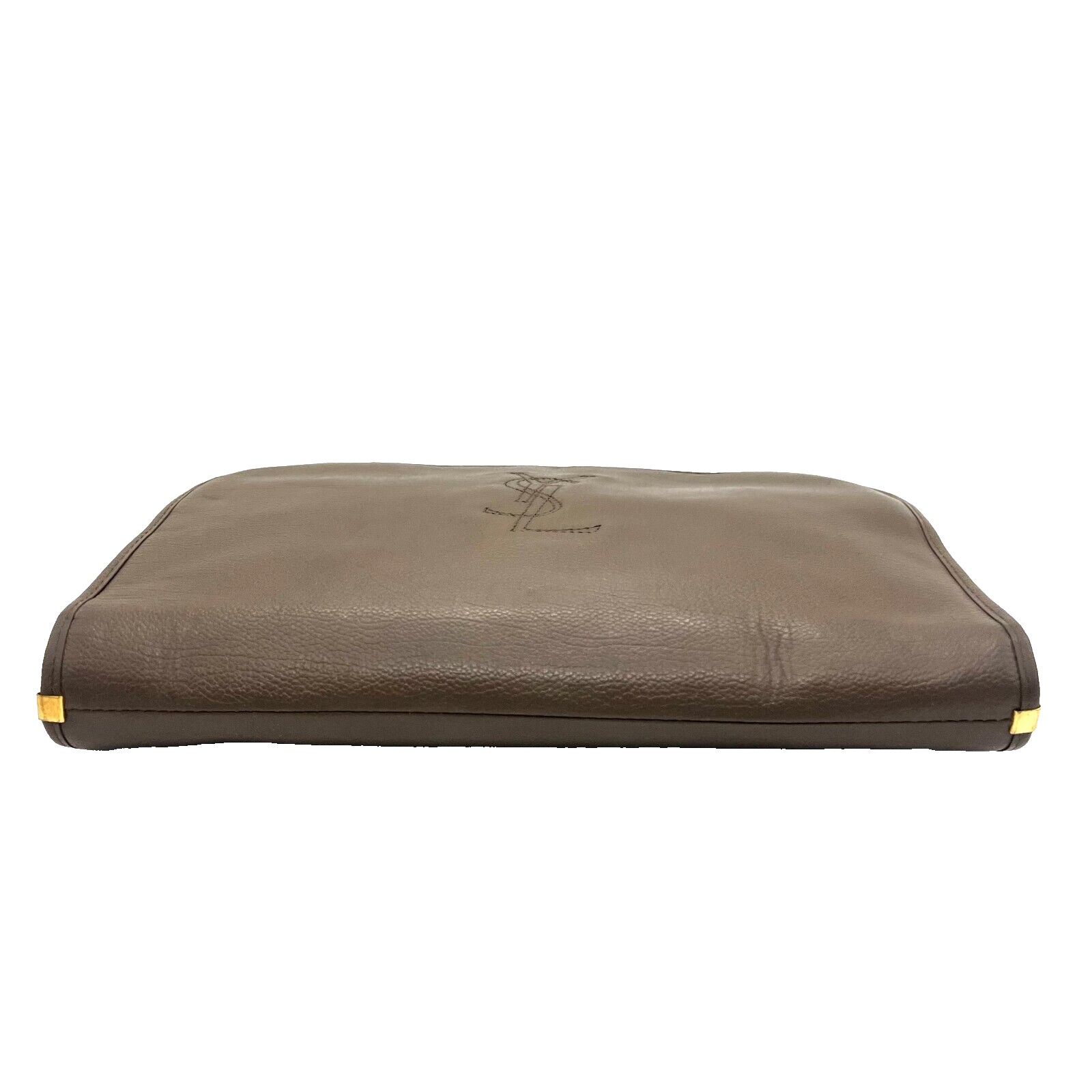 Yves Saint Laurent YSL Leather Clutch - Brown