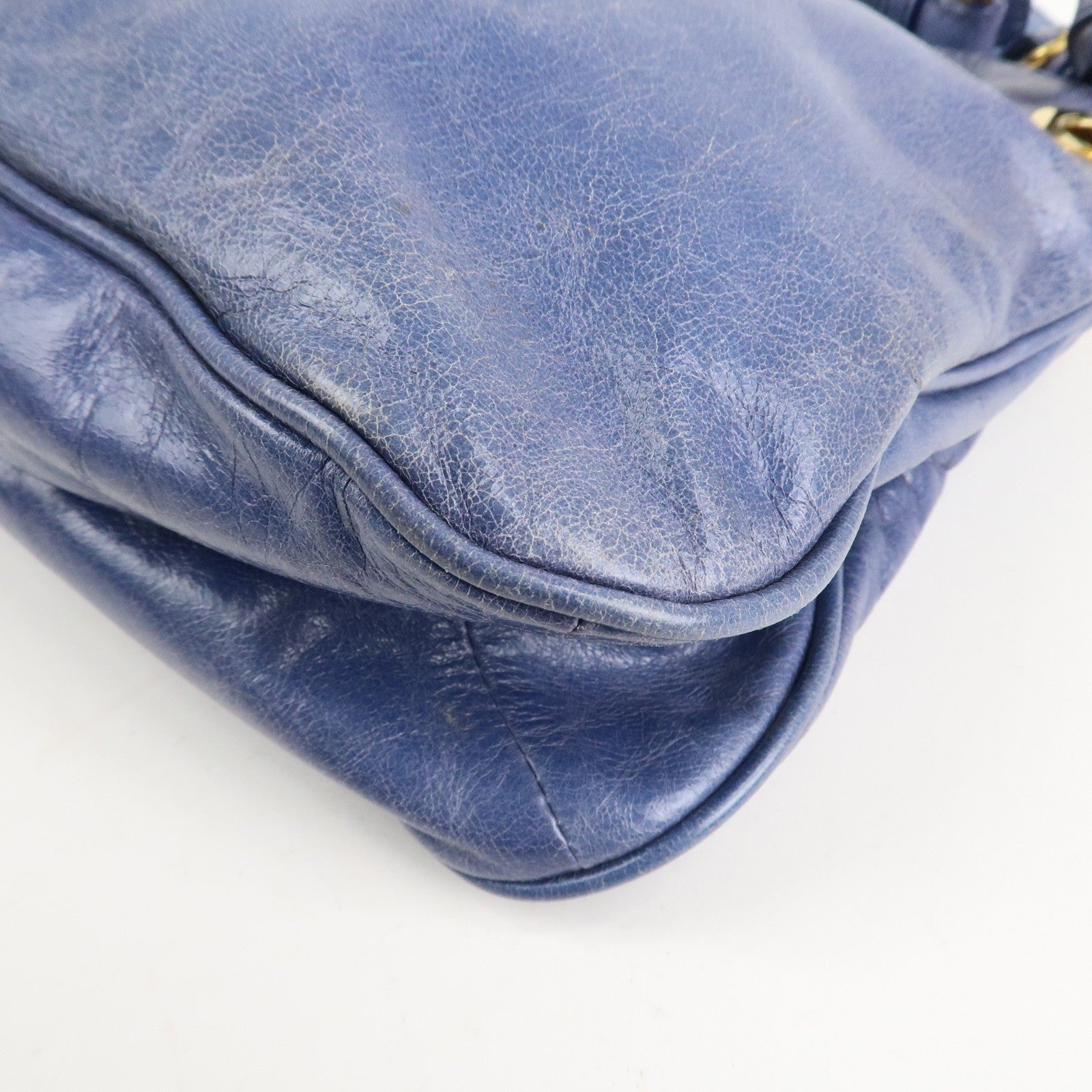 Prada Light Blue Leather Hand Bag