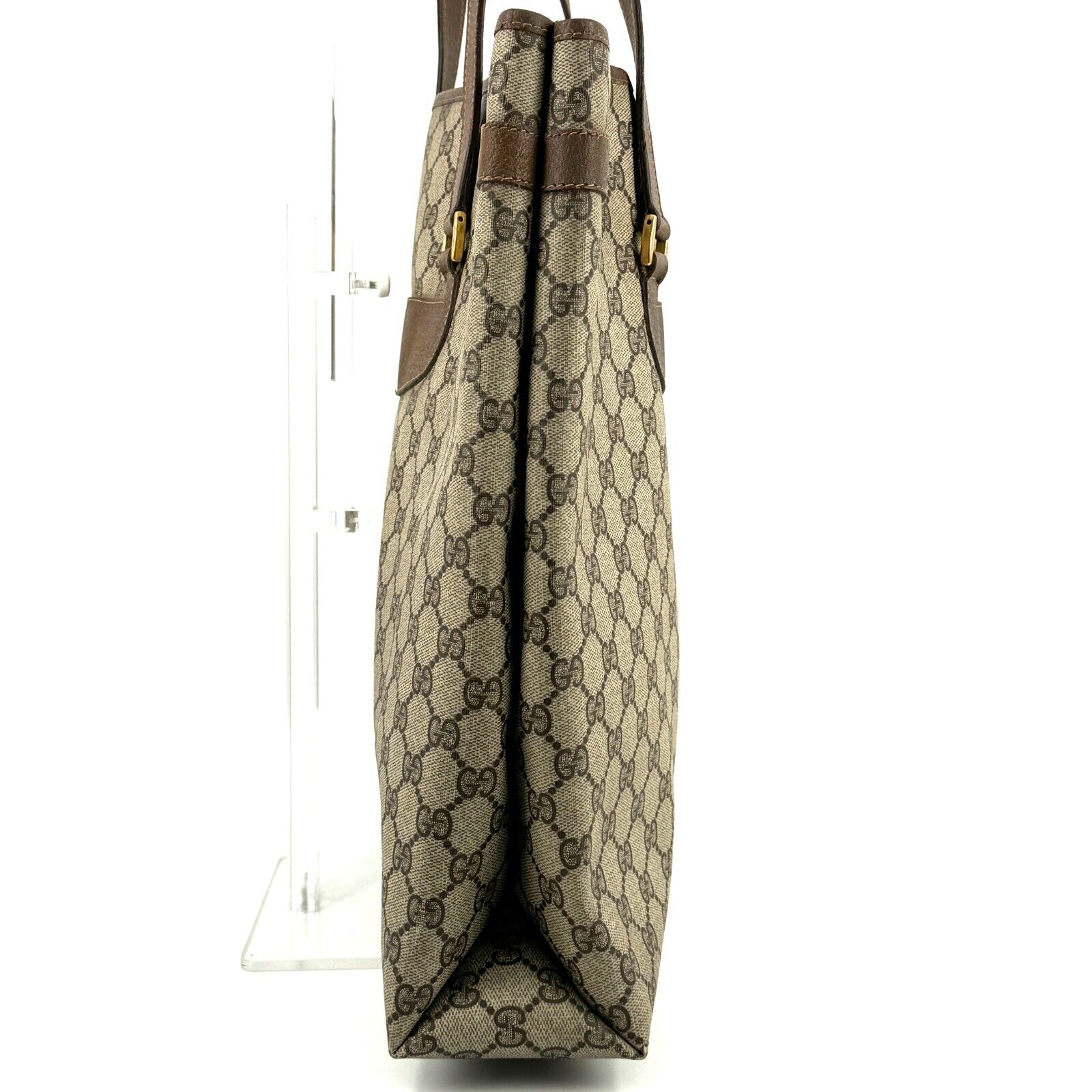 Gucci Vintage Shoulder Tote Bag - Brown PVC