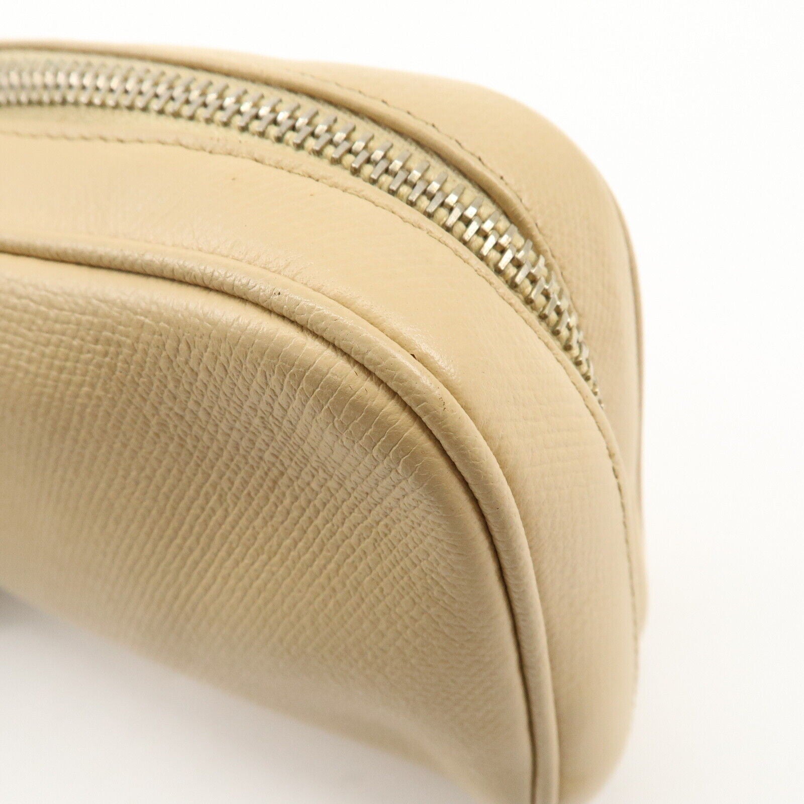 Chanel Leather Cosmetic Pouch - Beige & Gold
