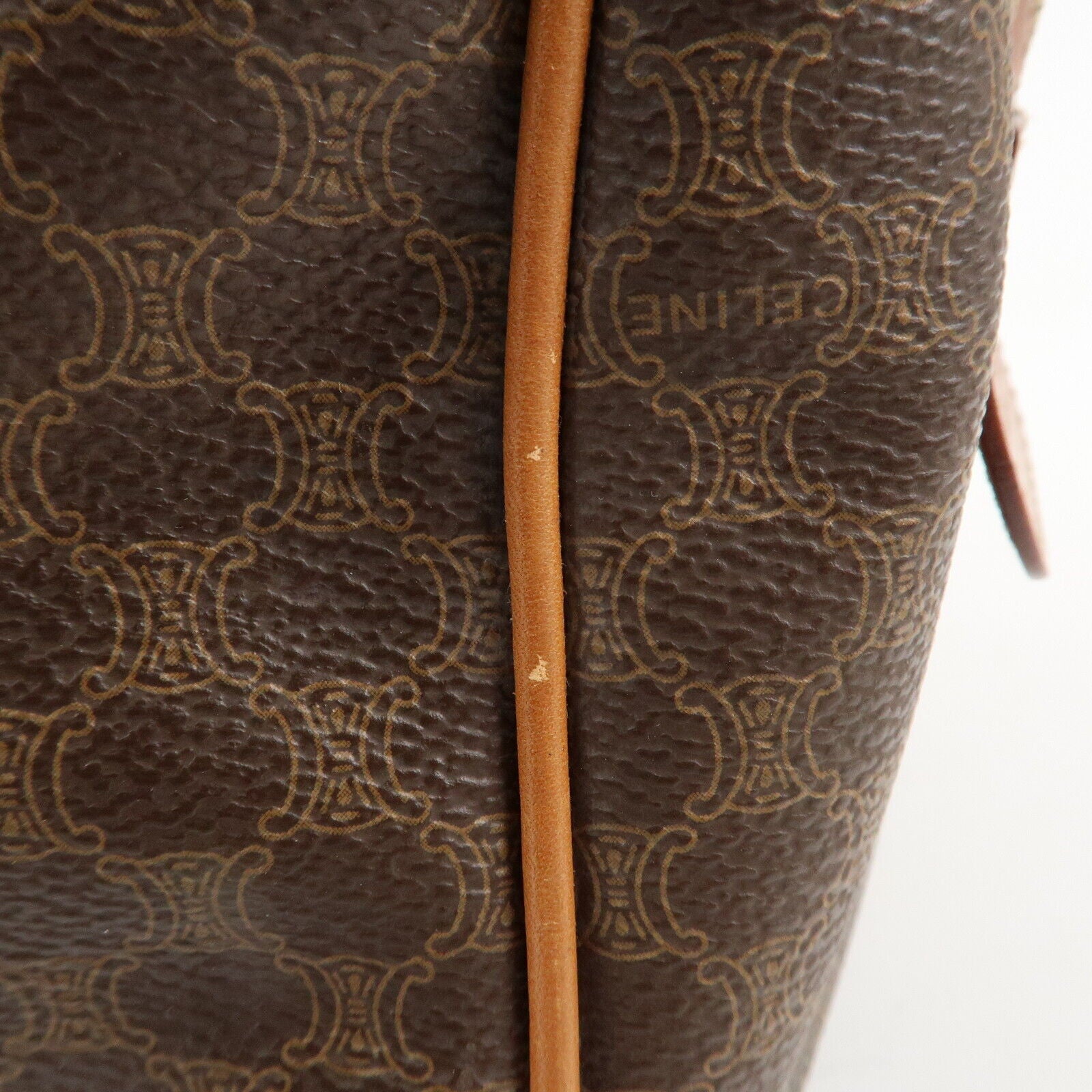 Celine Macadam PVC Leather Boston Bag - Brown