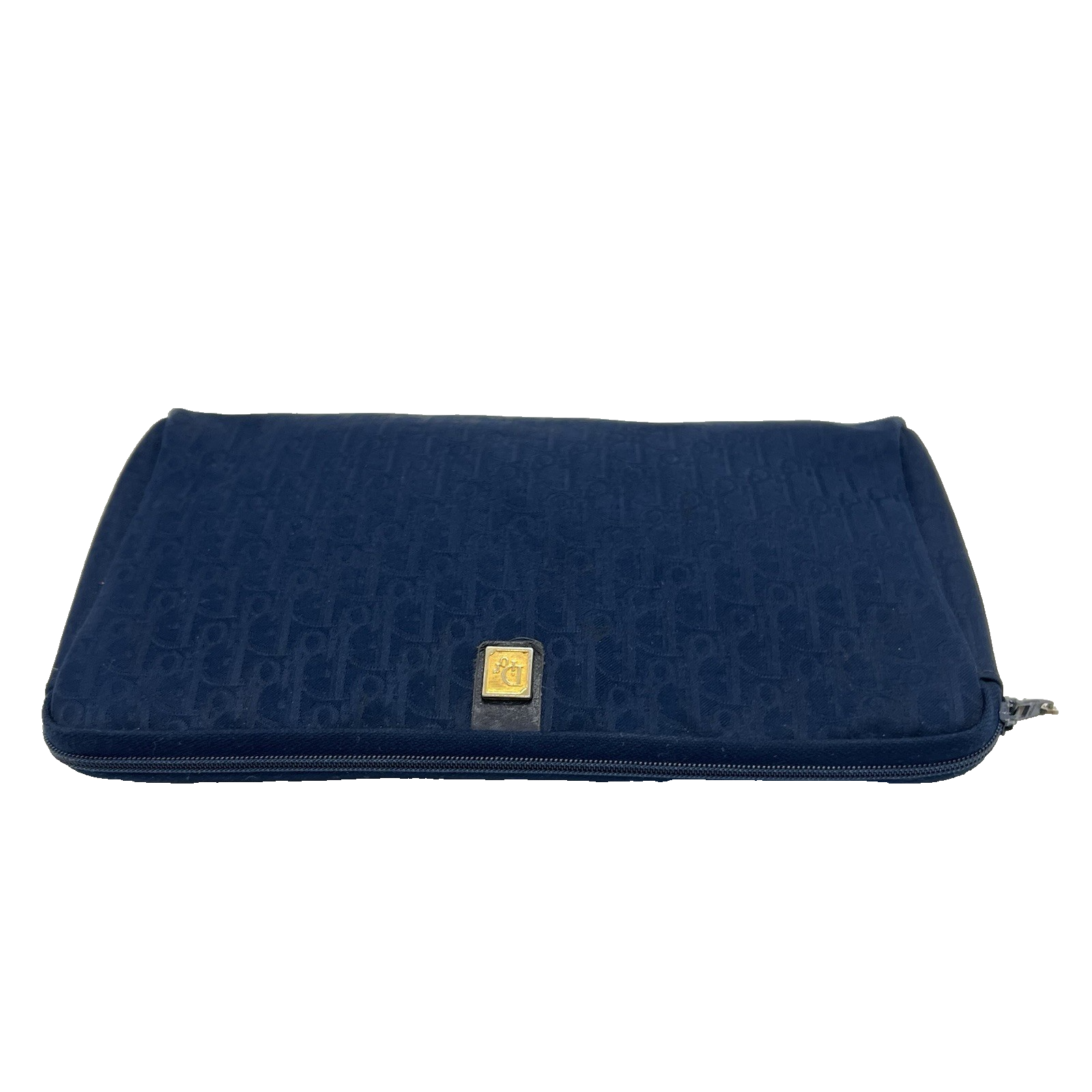 Christian Dior Trotter Clutch Bag Navy Canvas