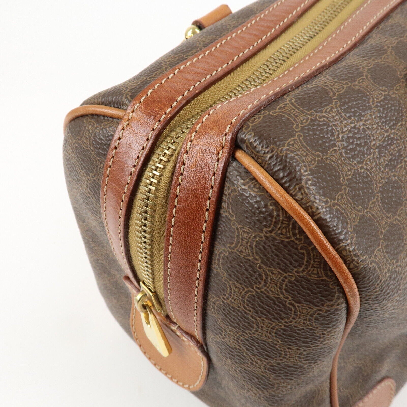 Celine Macadam PVC Leather Boston Bag - Brown