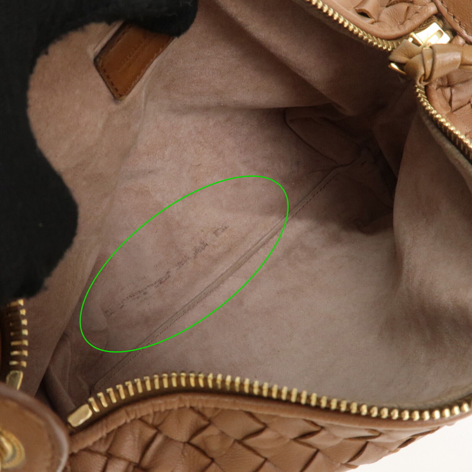 Bottega Veneta Intrecciato Leather Gold Hand Bag