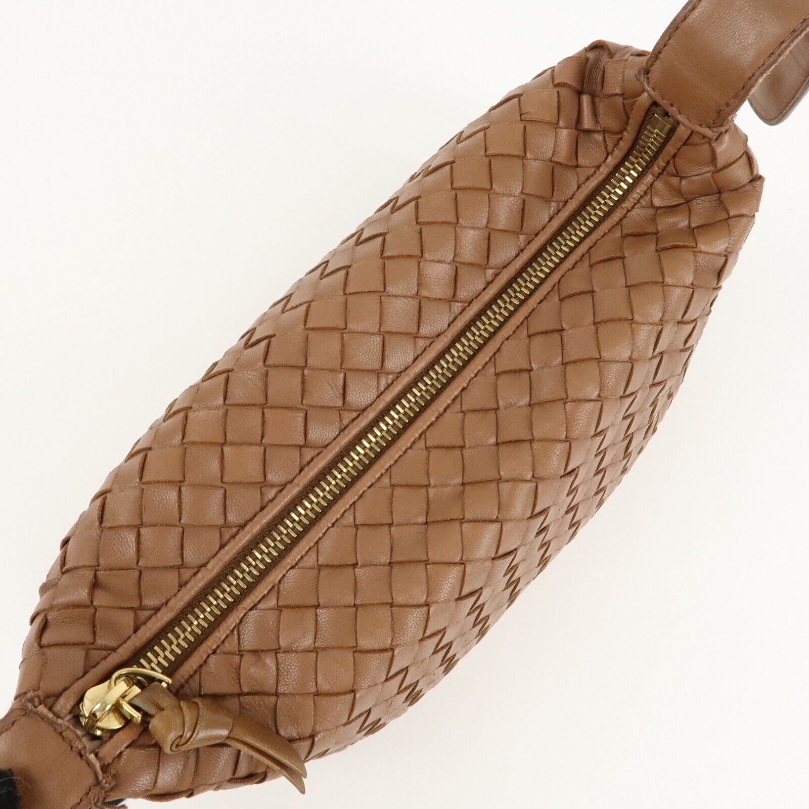 Bottega Veneta Intrecciato Leather Gold Hand Bag
