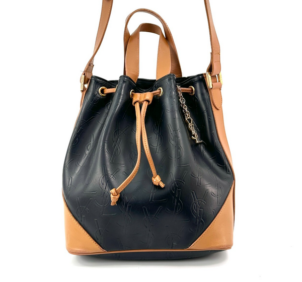 Yves Saint Laurent YSL Embossed Leather Bucket bag