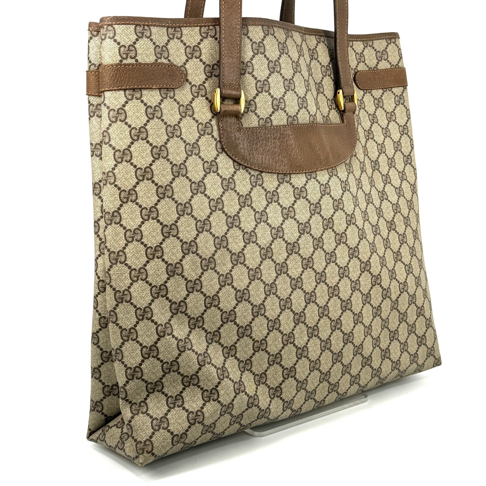 Gucci Vintage Shoulder Tote Bag - Brown PVC