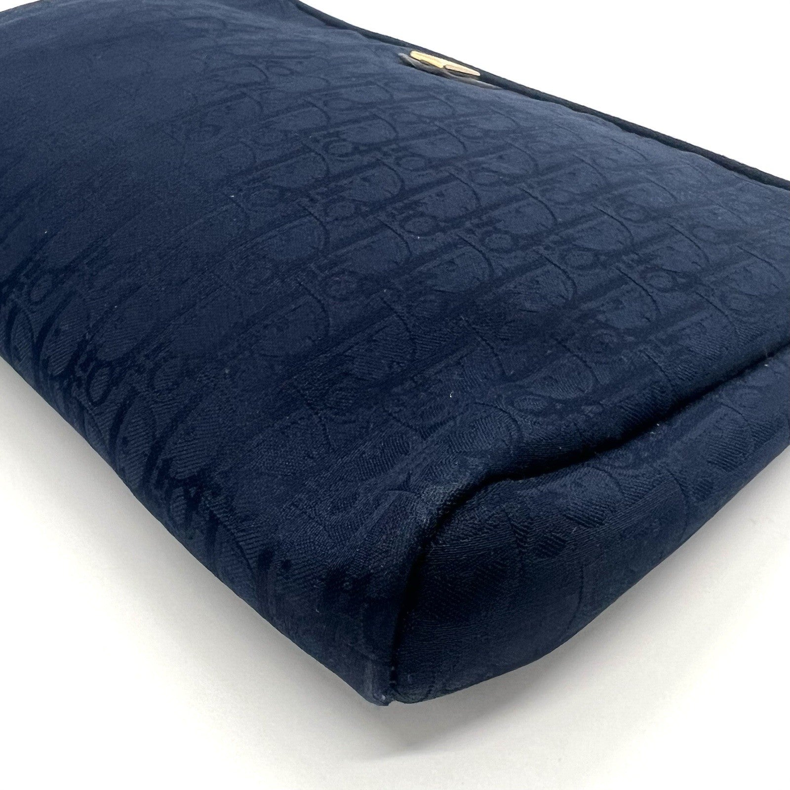Christian Dior Trotter Clutch Bag Navy Canvas