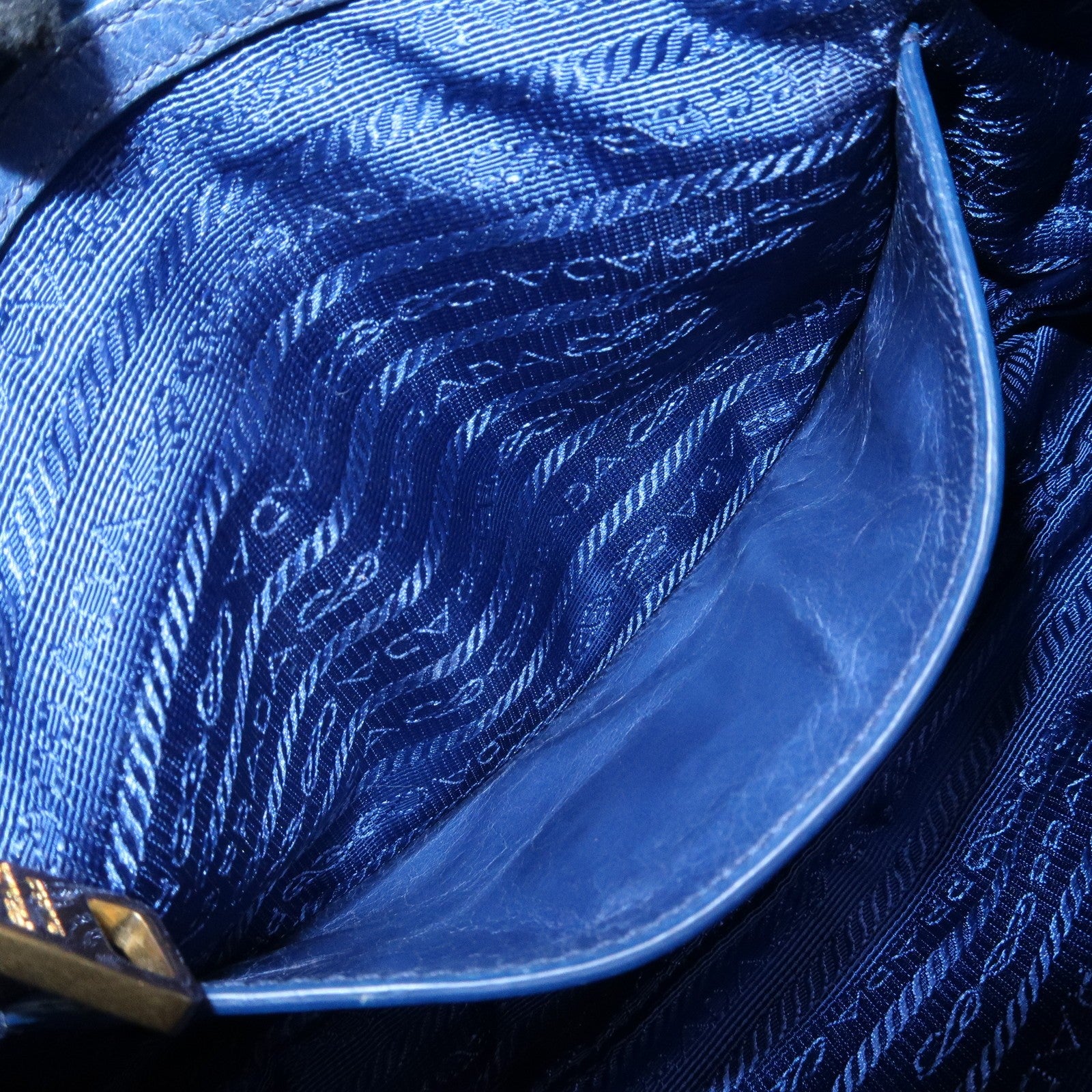 Prada Light Blue Leather Hand Bag