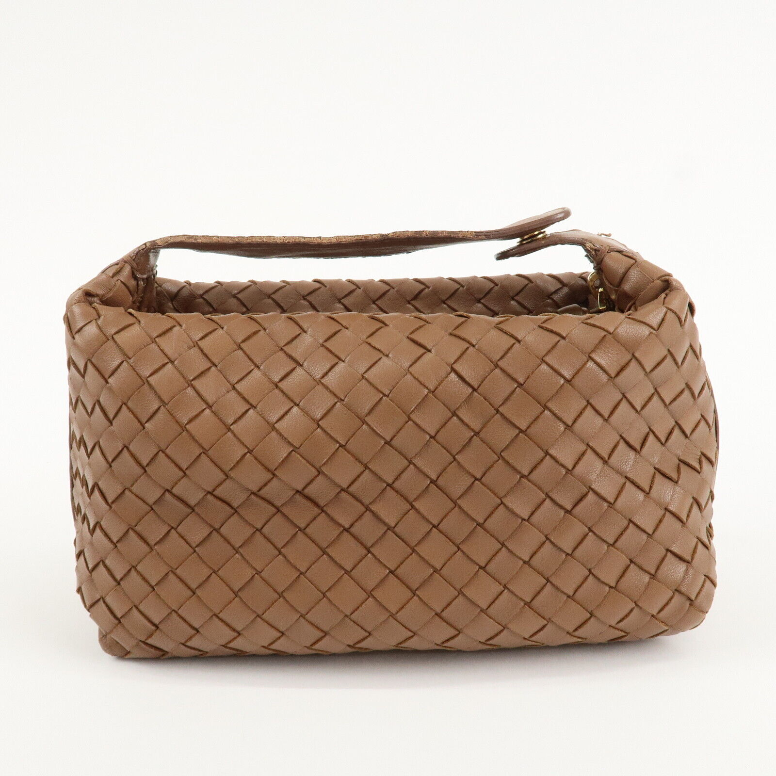 Bottega Veneta Intrecciato Leather Gold Hand Bag