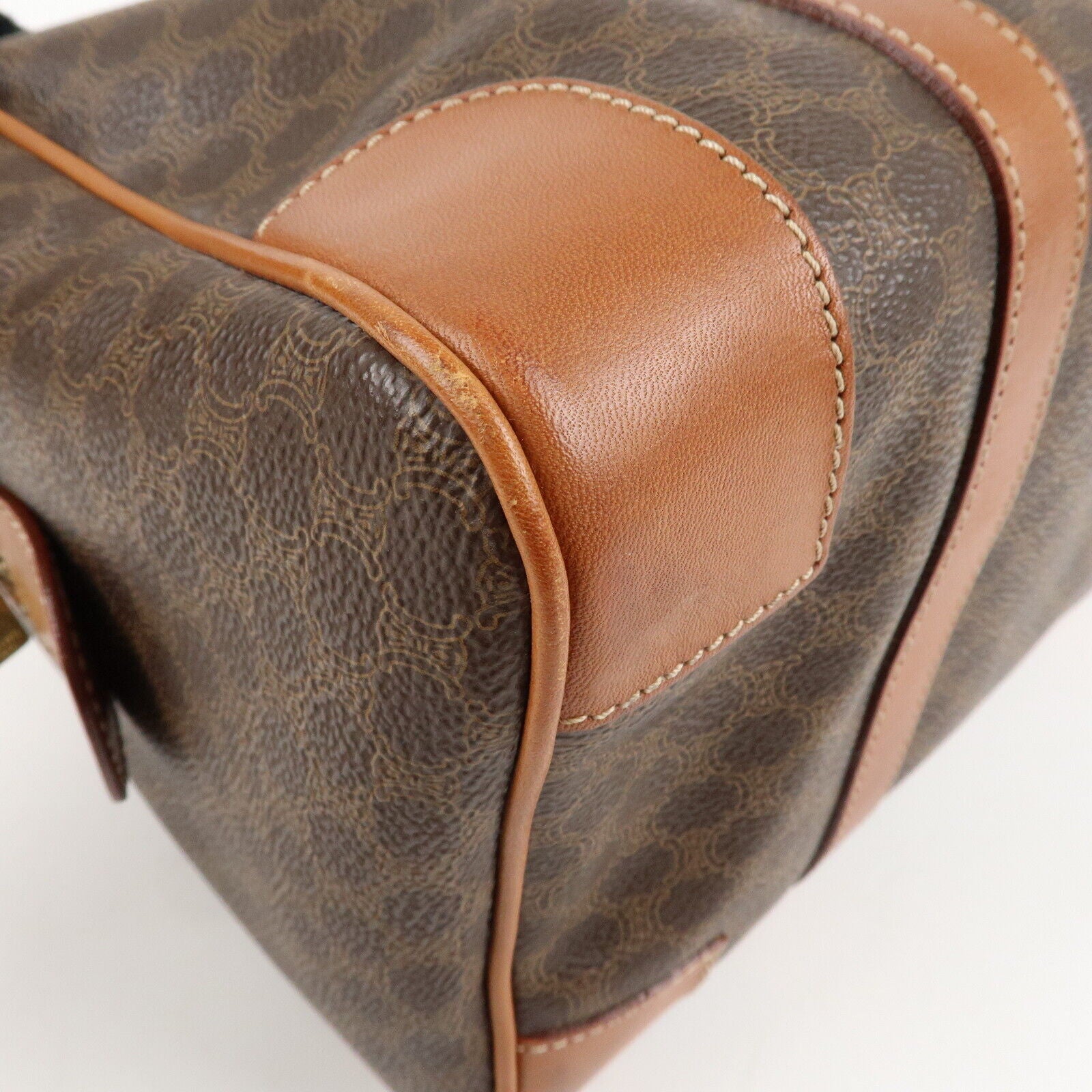 Celine Macadam PVC Leather Boston Bag - Brown
