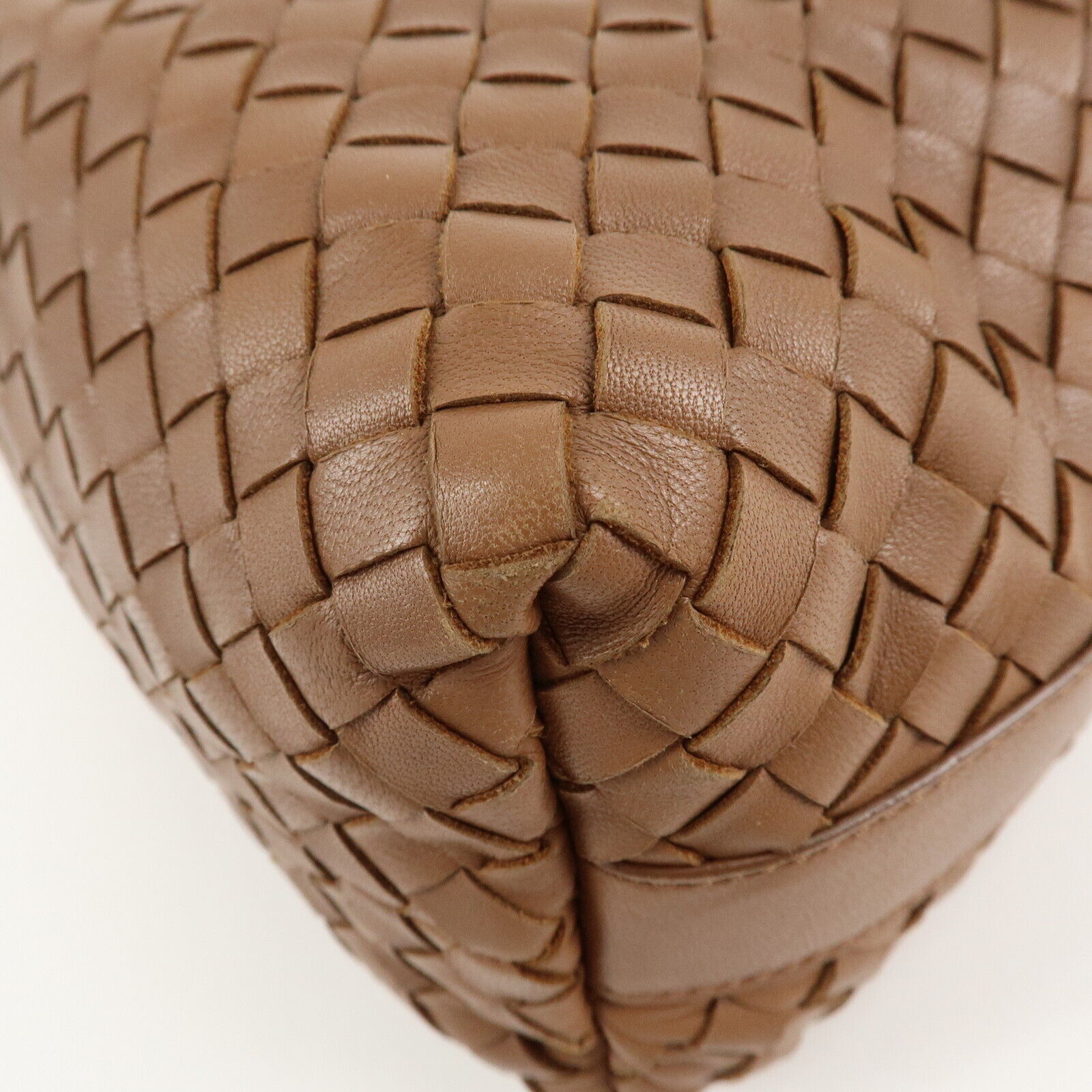 Bottega Veneta Intrecciato Leather Gold Hand Bag