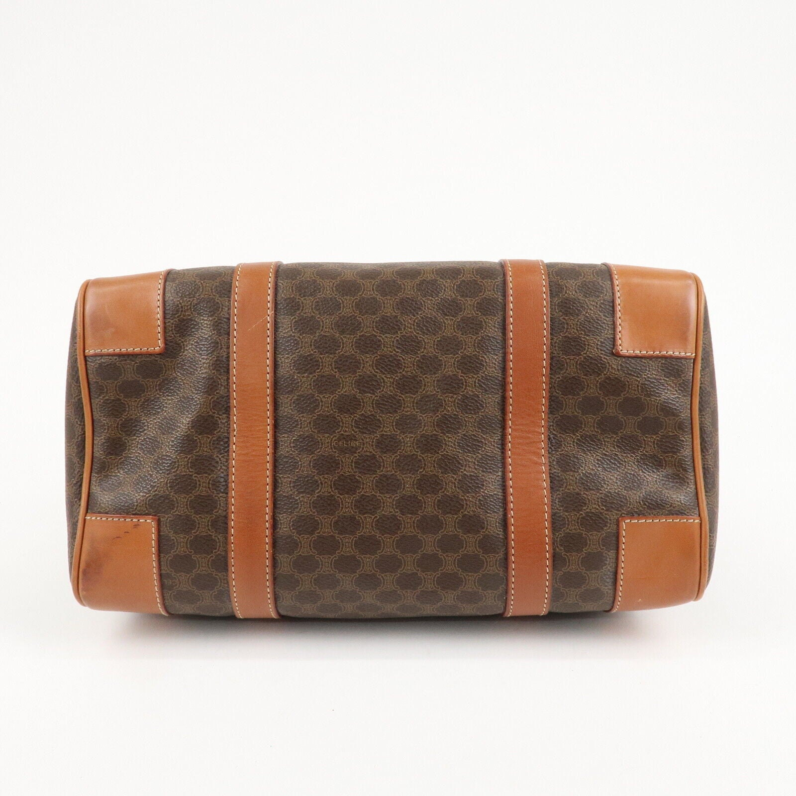 Celine Macadam PVC Leather Boston Bag - Brown